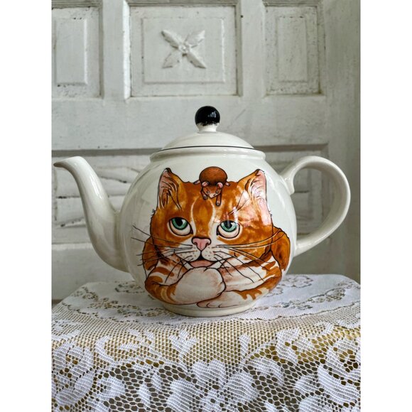 Vintage Arthur Wood England Cute Cat and Mouse Teapot - Picture 8 of 14